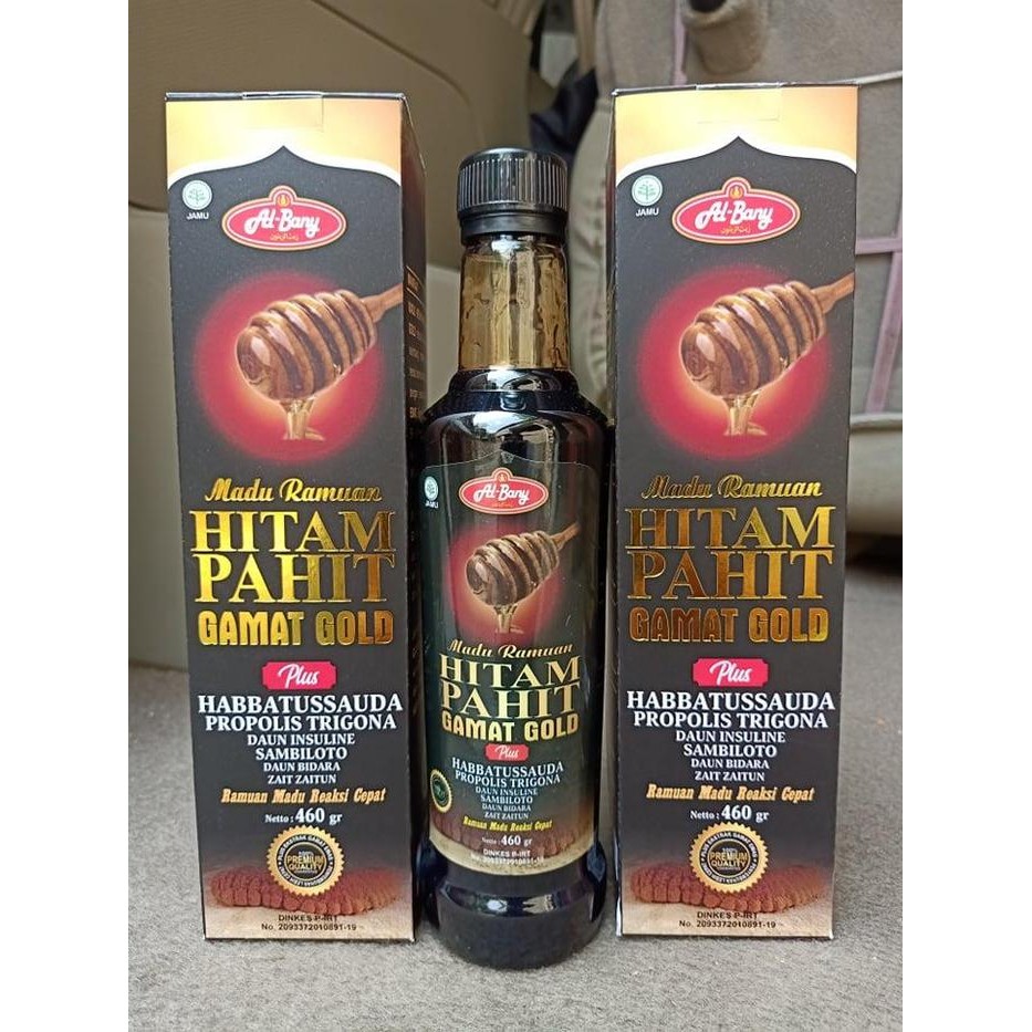 

NWFK Super Madu Hitam Pahit Al-Bany Plus Ekstrak Gamat Gold Nett @460Ml
