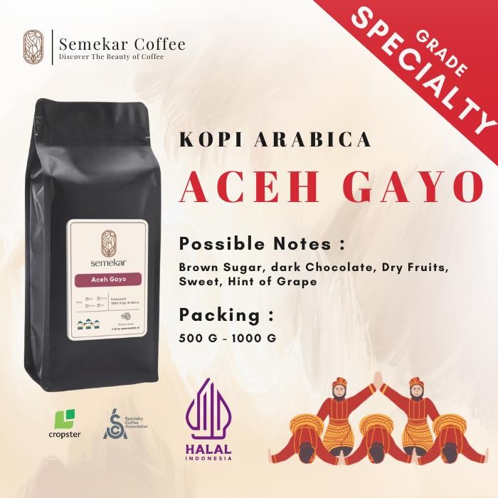 

8SXE Semekar Coffee - Kopi Arabica Aceh Gayo Biji Bubuk Origin Roasted Beans Specialty