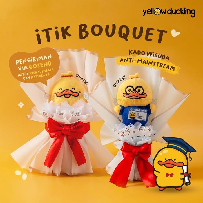 TERMURAH ITIK BOUQUET - BOUQUET BONEKA - BUKET WISUDA - KADO WISUDA - YELLOWDUCKLING MR. ITIK READY