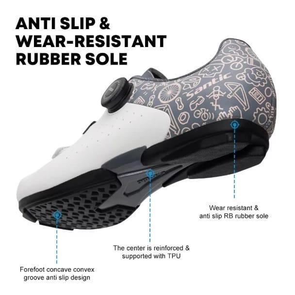 Stok Terbatas Sepatu Sepeda Wanita Santic New Women Cycling Shoes Flat Non Cleat Roadbike Mtb White