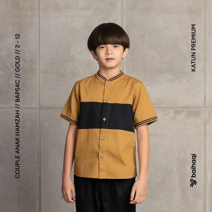 Baihaqi Kemko Couple Hamzah Lengan Pendek BKAP54 (Gold & Black)