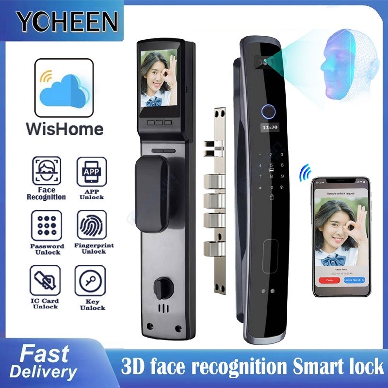 3D Face Recognition Fingerprint Electronic Smart Lock Door Visual