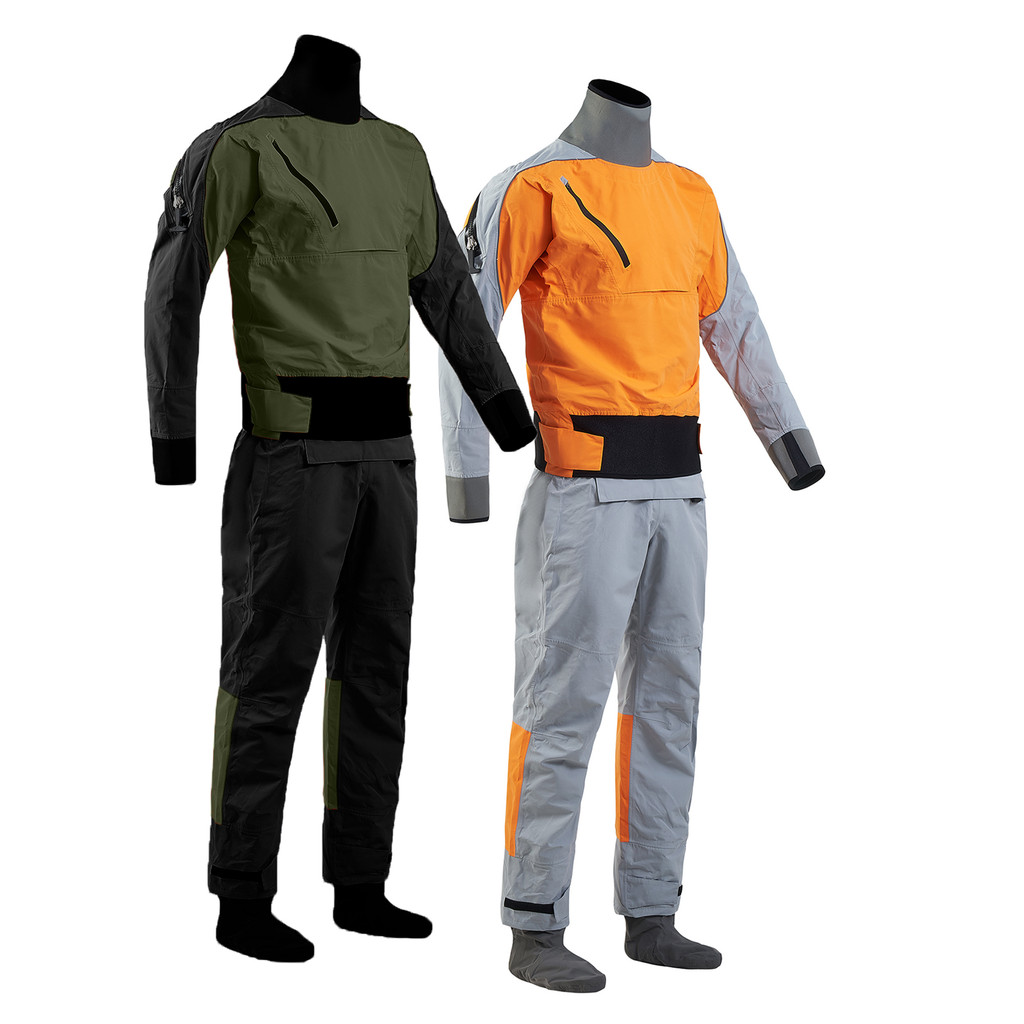 Men's Kayaking Dry Suit Surfing Three-Layer Waterproof Fabric Latex
