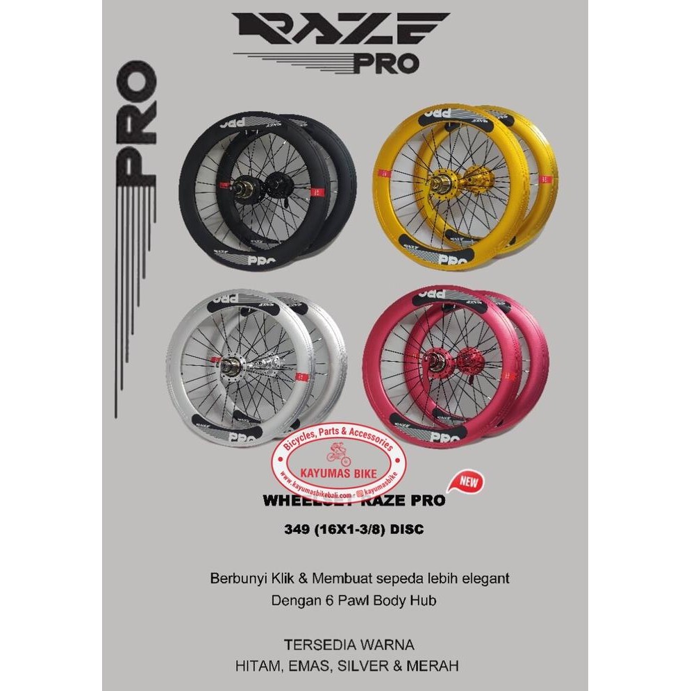 WHEELSET RAZE PRO 16 349 DISC BRAKE TAWON SEPASANG