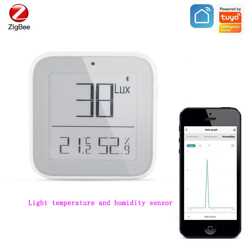 Wireless Light Temperature and Humidity Sensor Tuya ZigBee Bluetooth