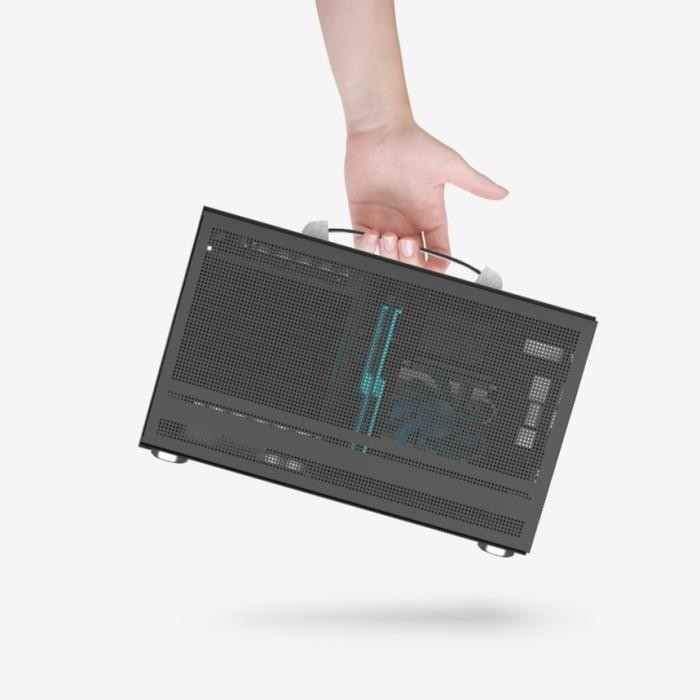 Pccooler Mini I100 Pro Mesh ITX Case For PC + Riser Vertical GPU *