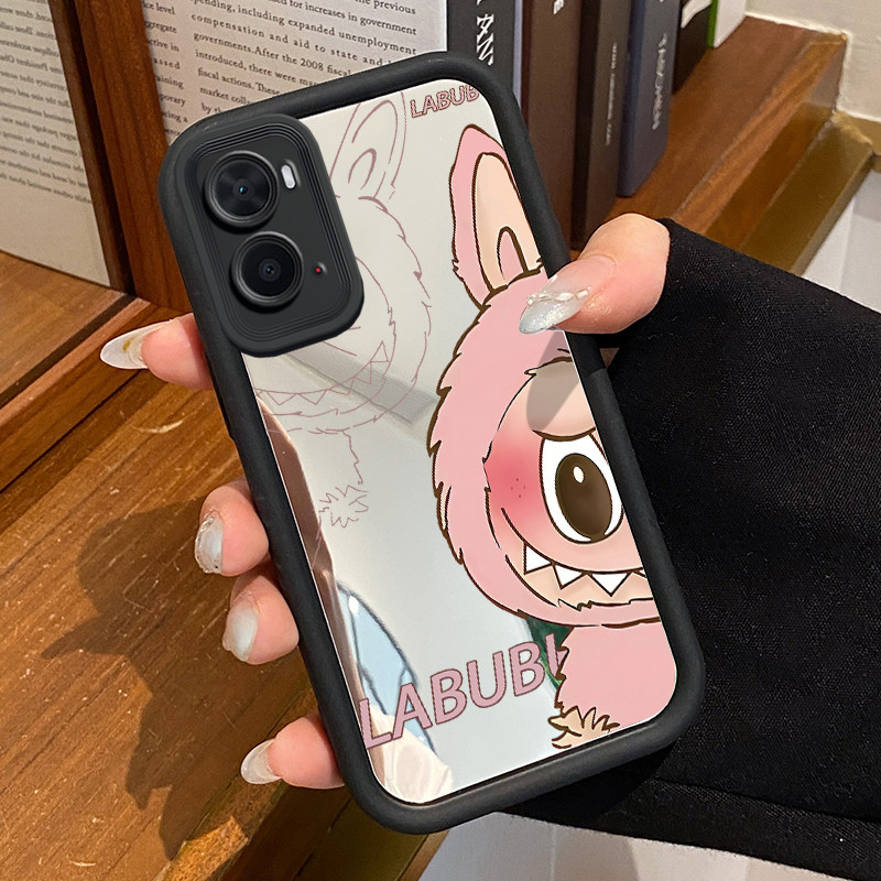 Casing Hp Untuk OPPO A36 OPPO A76 OPPO A96 Case Boneka merah muda cermin Kasing Scrub pelindung Kesi