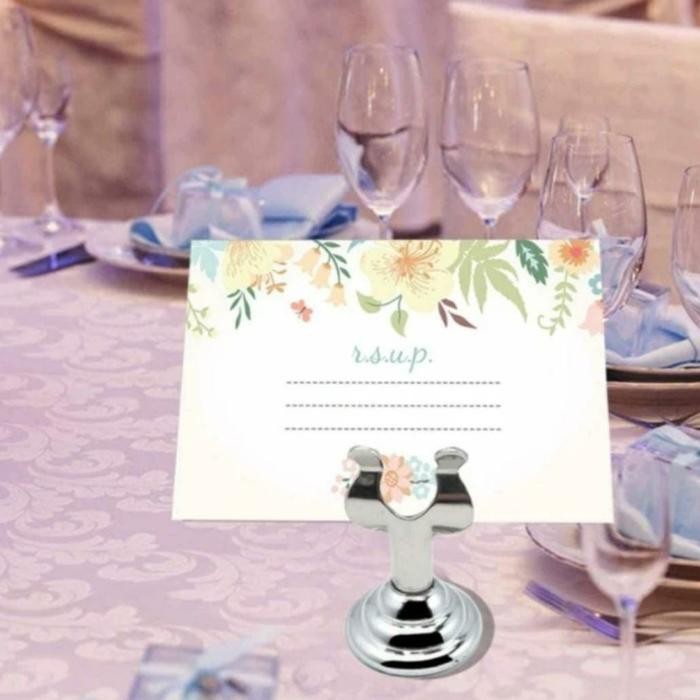 

COOKSTON Stand Card Holder /Table Number Menu /Tiang Nomor Stainless Stell 304