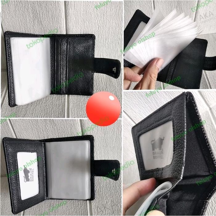 

Dompet Kartu /Card Holder Braun Buffel Kulit. Hitam