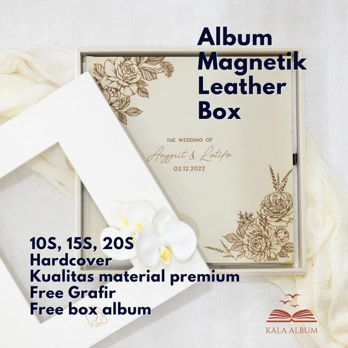 ALBUM MAGNETIK JUMBO 10 SHEET 4R ALBUM FOTO CUSTOM LEATHER BOX