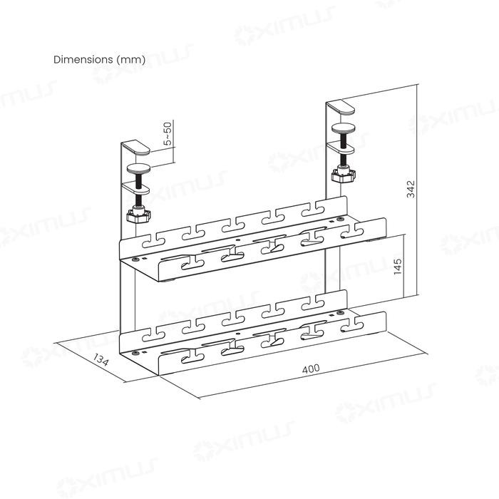 

Oximus C82 C82D C82S Clamp-on Underdesk Cable Management Tray Bracket Storage Kabel Management Jepit