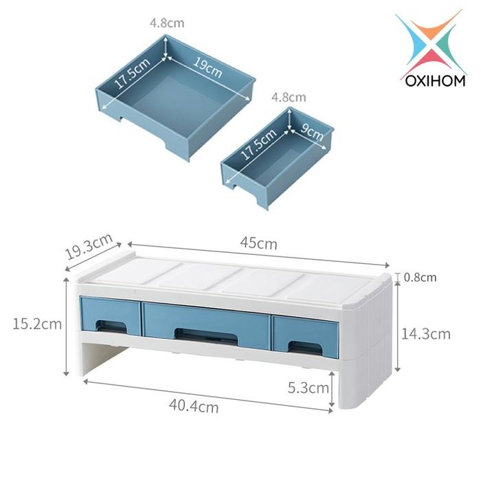 

Oxihom Laci Plastik Susun Tempat Kotak Penyimpanan Meja Stand Monitor Drawer Storage Stackable