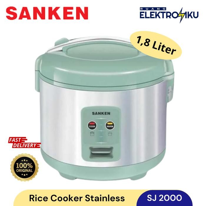 Rice Cooker Sanken 1,8 Liter Sj-2000M-Lg Com Stainless Sj 2000