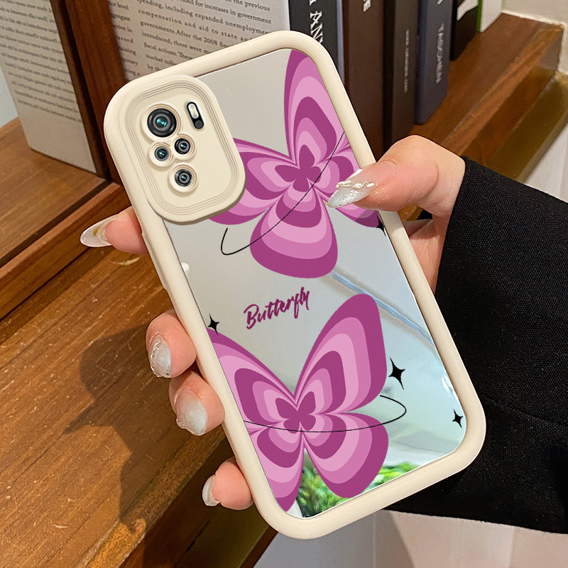 Casing Hp Untuk Xiaomi Redmi Note 10 Redmi Note 10s Redmi Note 10 Pro POCO M5s Case Kupu-kupu ungu c