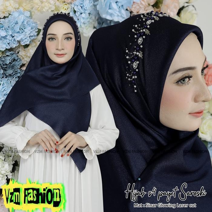 (Expert) HIJAB SEGI EMPAT PAYET SINAR GLOWING LASERCUT / HIJAB SEGI EMPAT MEWAH / HIJAB PESTA
