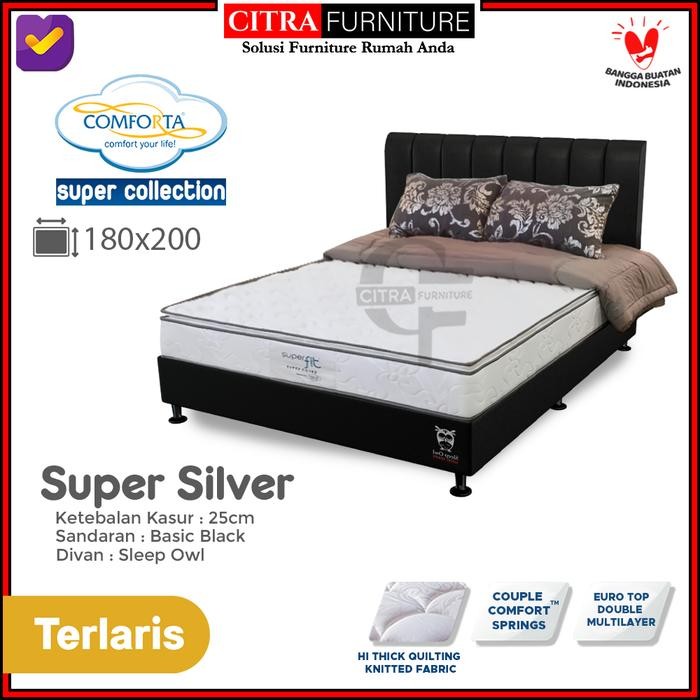 2E7A Comforta Spring Bed Super Fit Silver Matras 180X200-Full Set Springbed