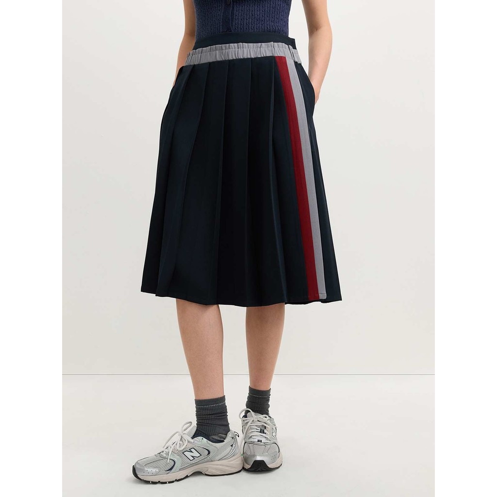 Pomelo. Pleated Skirt - Navy
