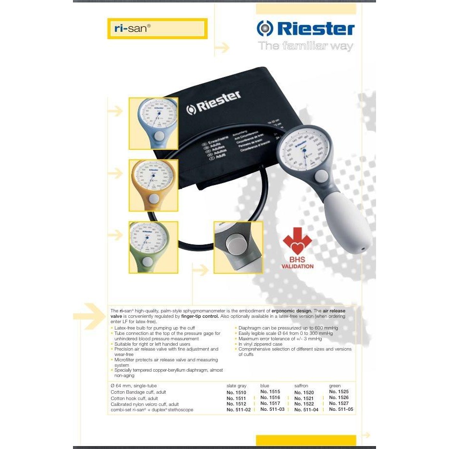 Riester Tensimeter Aneroid Riester Risan Palm Satu Selang
