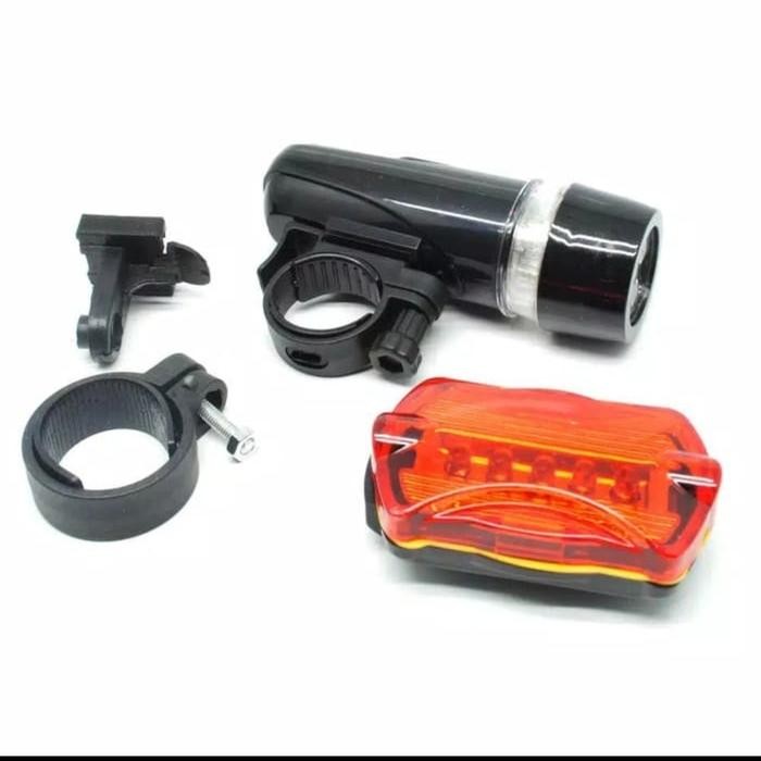LAMPU SEPEDA DEPAN LED + LAMPU SEPEDA DEPAN BELAKANG