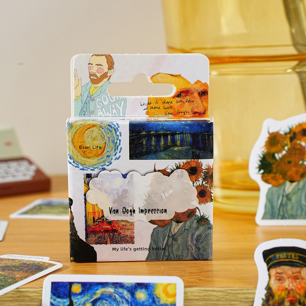 

1Style 46Pcs/bag Van Gogh Impression Watercolor Oil Stickers Creative DIY Handbook
