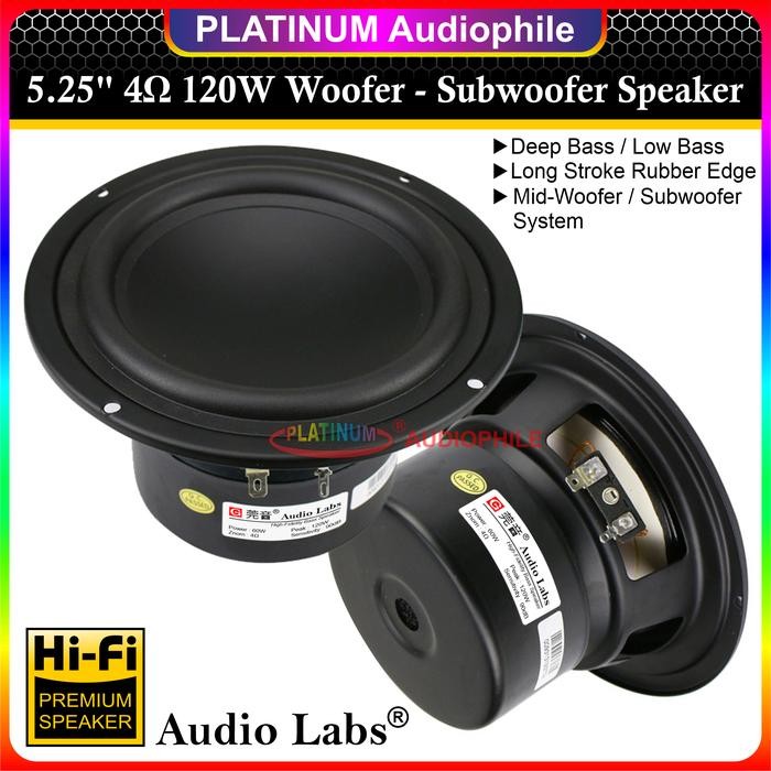 Speaker 5.25 Inch Subwoofer Mid Woofer Low Bass Hifi Speker 4 ohm 5" 120W Audiolabs DL-50TZB