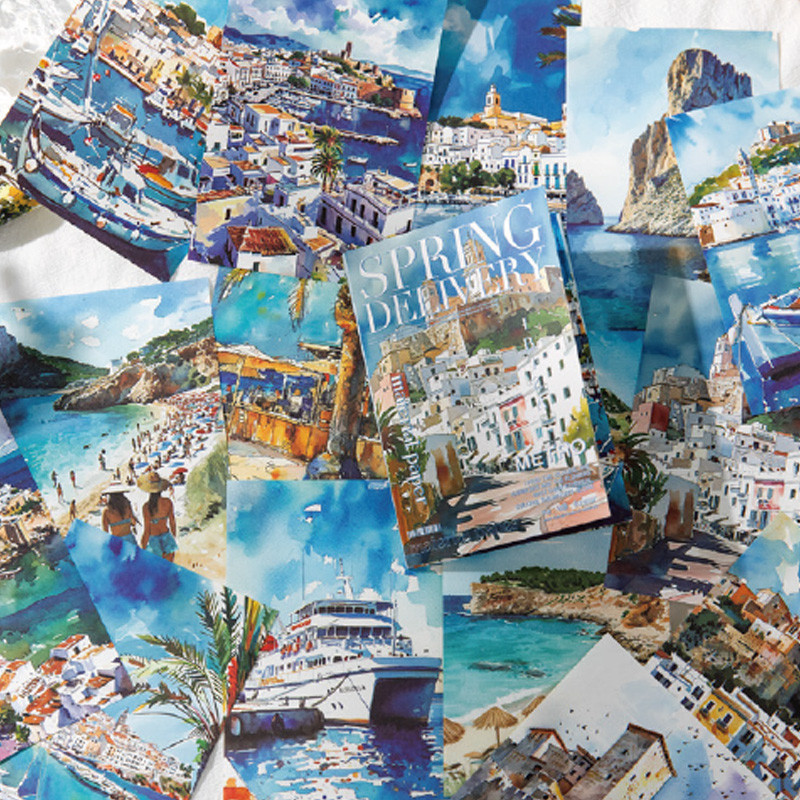 

30Pcs/bag Scenic theme material paper DIY handbook material background decoration cardstock