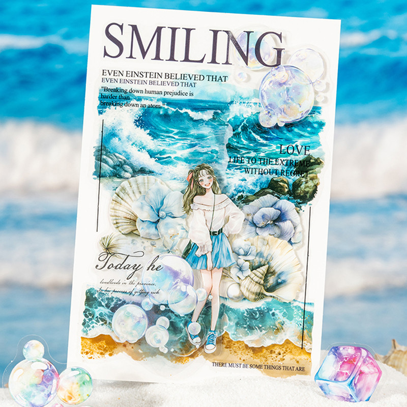 

60pcs Summer Light Years Series Summer Theme Landscaping Sticker Handbook Material DIY