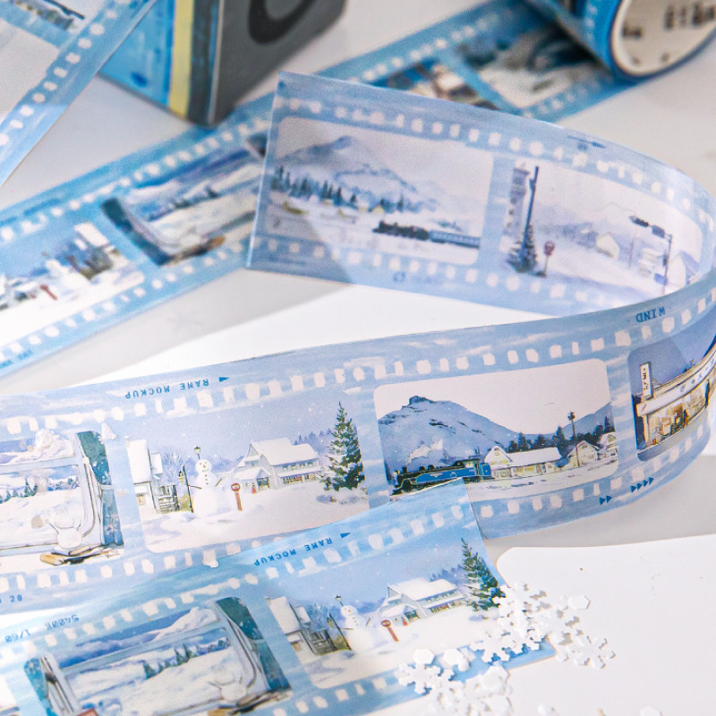 

1Style 4Rolls/bag Framing Seasons Series Boxed PET Tape Creative DIY Handbook Journal