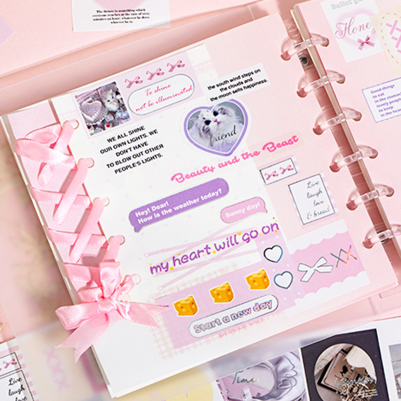 

4 style 18 / pack coated paper sticker book ins ballet style stickers handbook DIY