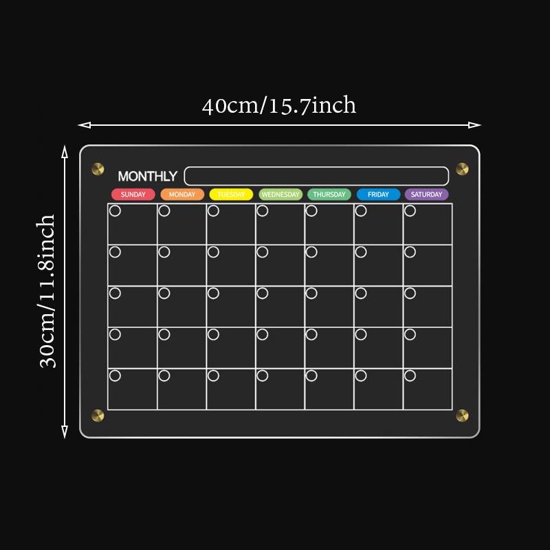 

1Style 1Pc/bag Acrylic Dry Erase Board Notepad Refrigerator Magnetic Writing Board Weekly