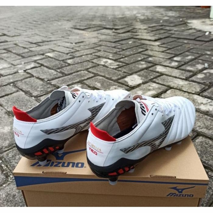 Sepatu Bola Mizuno Morelia Neo3 White Black Fg-Sepatu Bola Mizuno