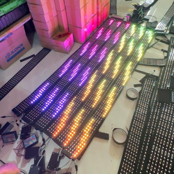 STROBO RUNNING TEXT 5 BARIS WIFI RUBAH TEXT VIA HP led fleksibel