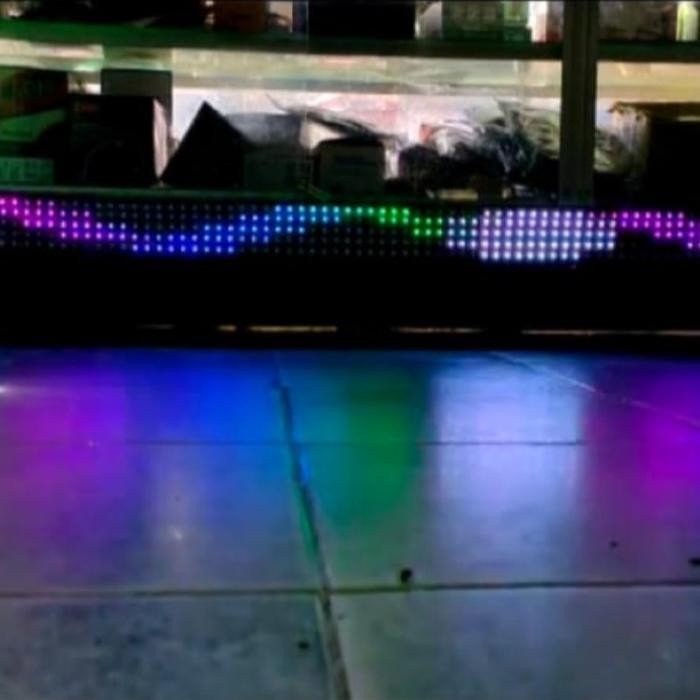 Lampu LED RUNNING tex ganti text via android 5 baris variasi mobil car strobo