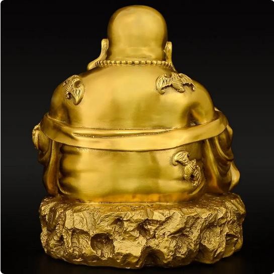 A.S Ornamen Patung Buddha Maitreya Tembaga Patung Buddha Gaya Tertawa