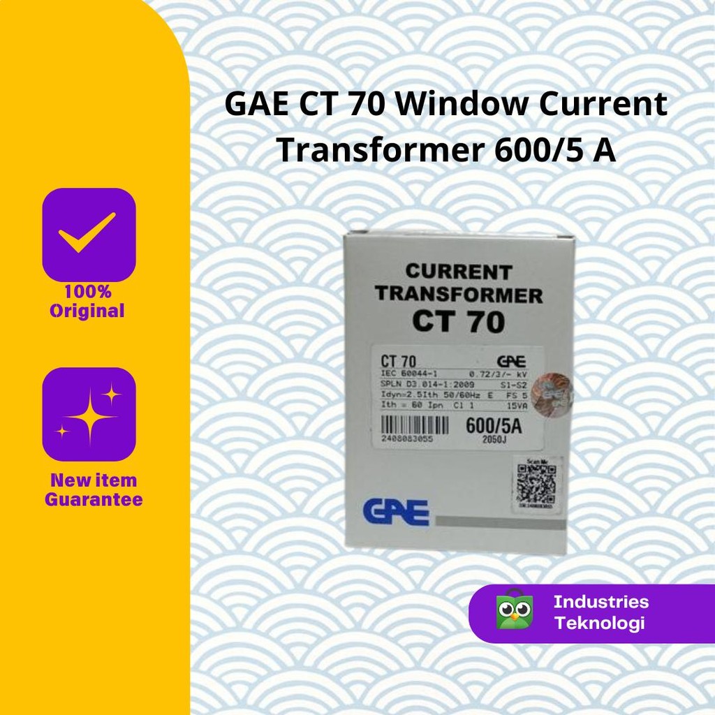 GAE CT 70 Window Current Transformer 600/5 A