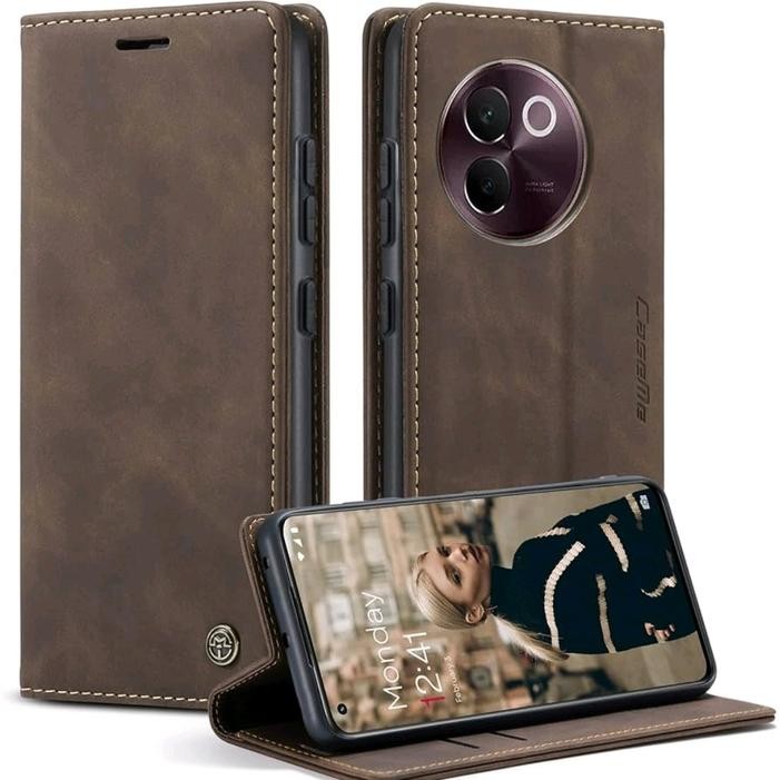 3TC0 Case Compatible For Vivo V30E 5G Flip Wallet Leather Case Cover Sarung Dompet Caseme