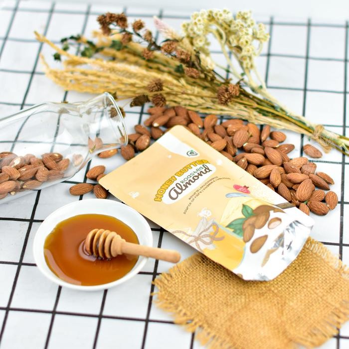 

4ZMI Honey Butter Roasted Almond ( Panggang ) 250Gr Camilan Food Peanut