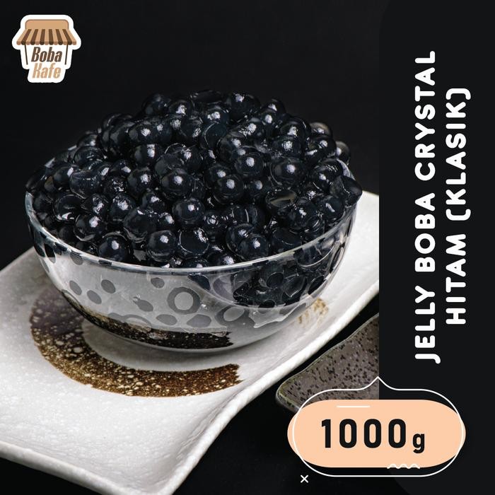 

4ZMI Boba Kristal Hitam Klasik @1Kg /1000Gr/ Jelly Boba Praktis Siap Saji