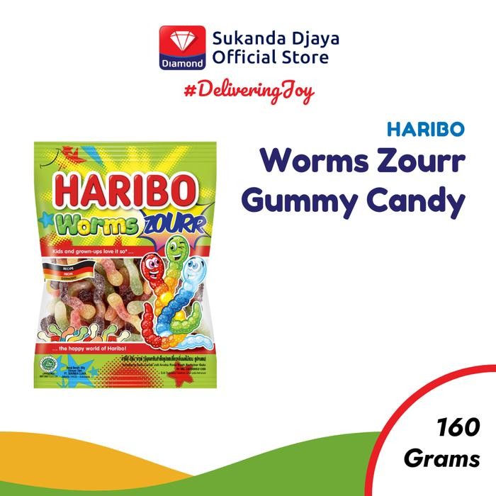 

4ZMI Haribo Worms Zourr Gummy Candy Permen 160 Gr
