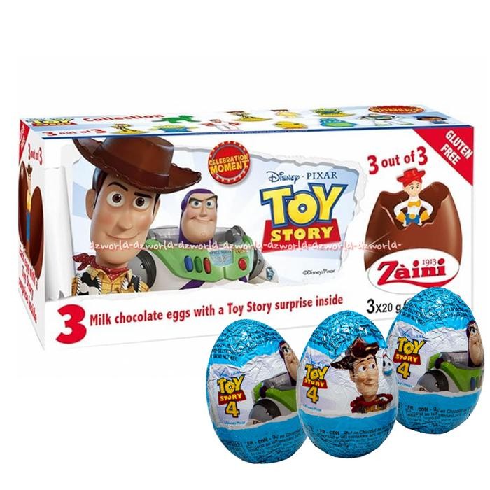 

4ZMI Zaini Toys Story Coklat Disney Milk Chocolate Eggs Surprise Coklat Telur Telor Toy