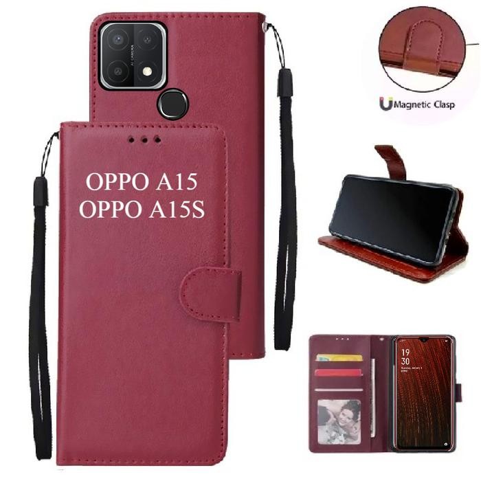 CASING MODEL DOMPET CASE UNTUK OPPO A15 - OPPO A15S *