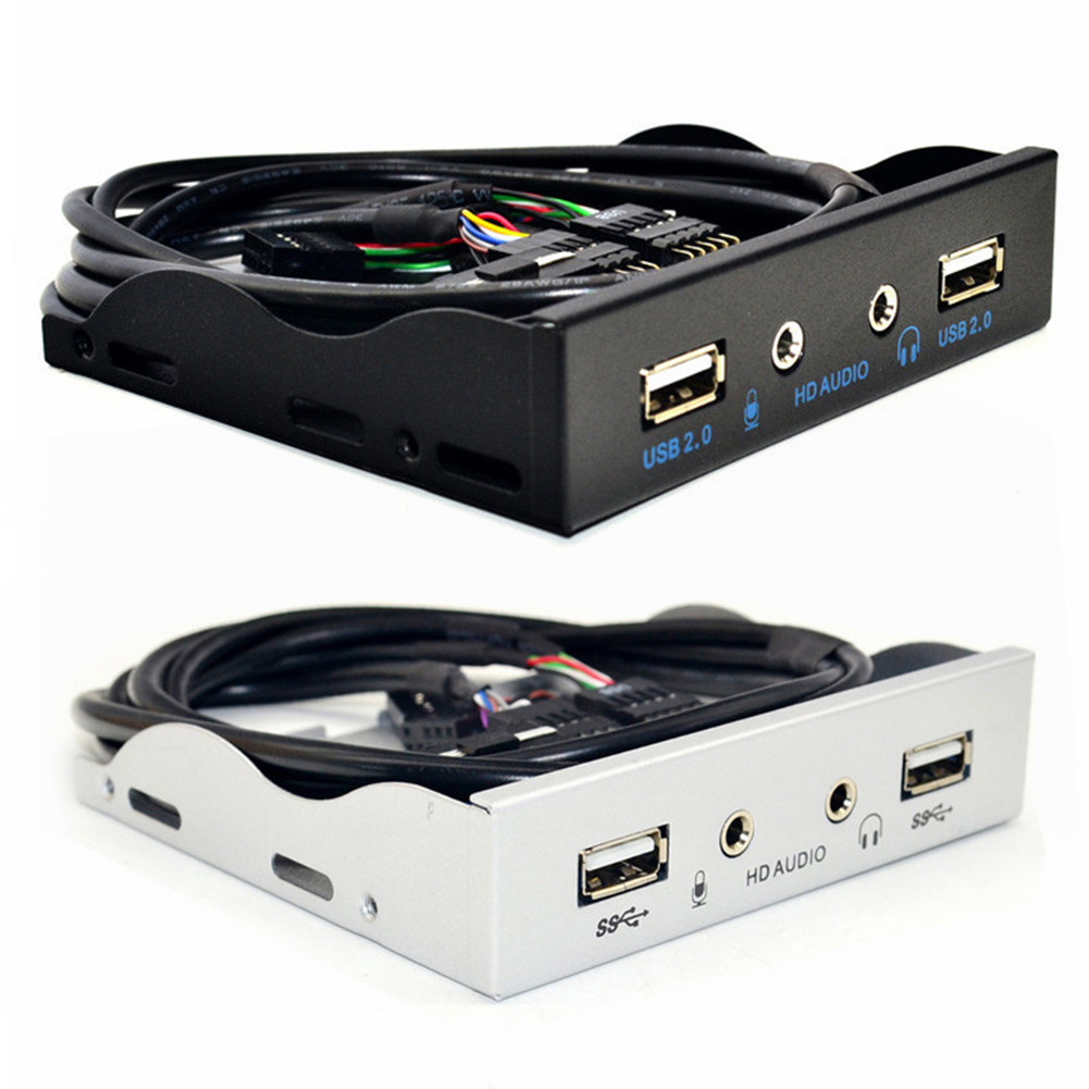 3.5 inch 9Pin Converter Front Panel Rack 2 USB 2.0 HD Audio 3.5mm