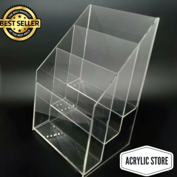

ASLI tempat brosur a5 3 susun/Akrilik Tempat Brosur A5 READY STOCK