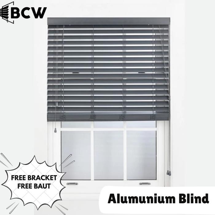 HARGA DISKON BCW Alumunium Blinds Stick + Cord - DELUXE SLAT - Tirai Gulung Alumunium - Tirai