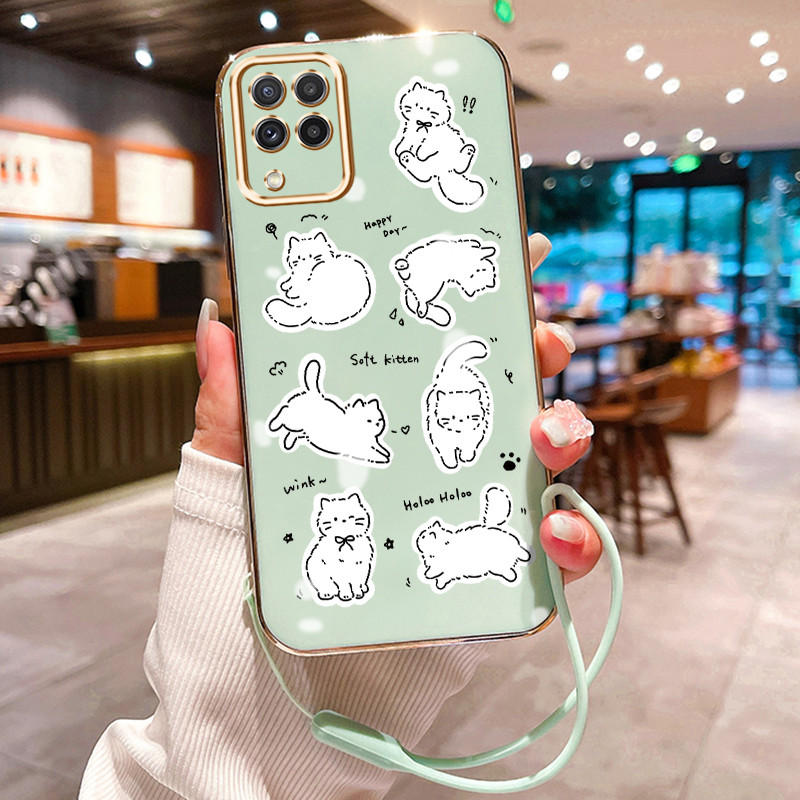 Casing Hp Untuk Samsung Galaxy A22 M22 Case Casing Graffiti Kucing HP Cesing Silikon Softcase disepu