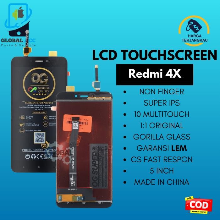 LCD XIAOMI REDMI 4X + TOUCHSCREEN ORIGINAL 100%