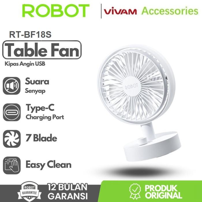 Cosmoos National - Robot Rt-Bf18 Mini Desktop Fan Kipas Angin Meja Mini Portable 7 Blade