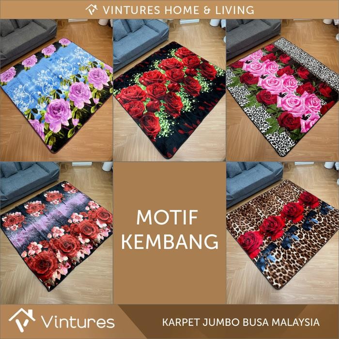 [220X190 Cm] Karpet Jumbo Busa Malaysia / Karpet Lantai Ruang Tamu - Motif Malaysia