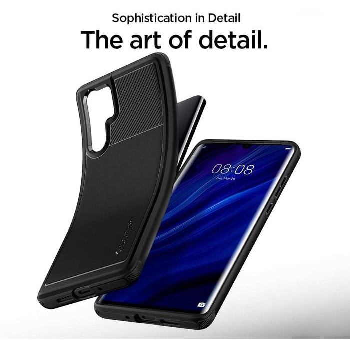 Case For Huawei P30 Pro Spigen Softcase Corbon Fiber Rugged Armor Casing
