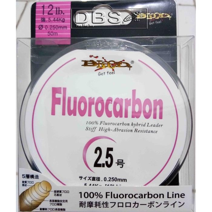 Senar Leader Blood Fluorocarbon Japan 50 M / Benang Leader Transparan